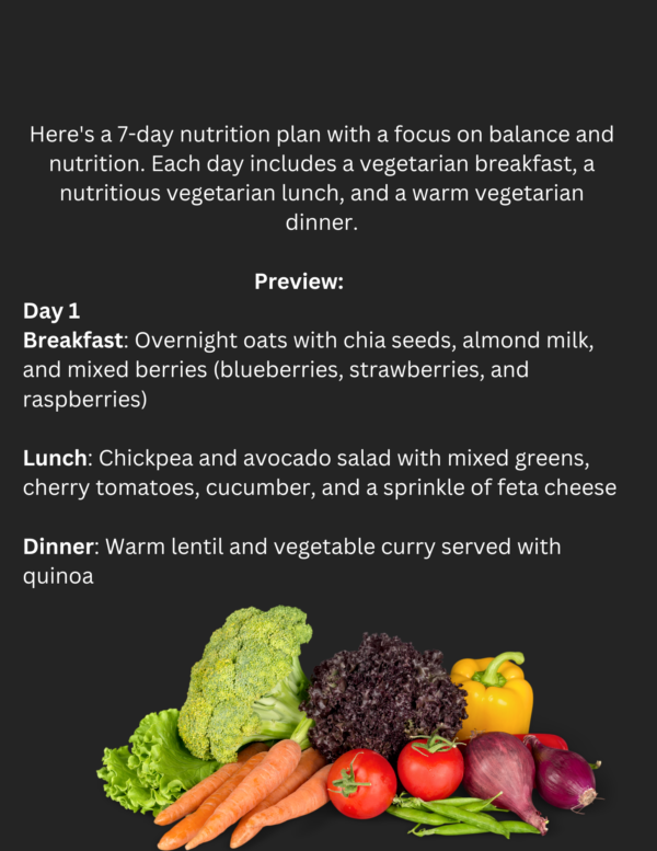 7-Day-Nutrition-Plan (Budget-Friendly / Vegetarian / Simple) - Image 2